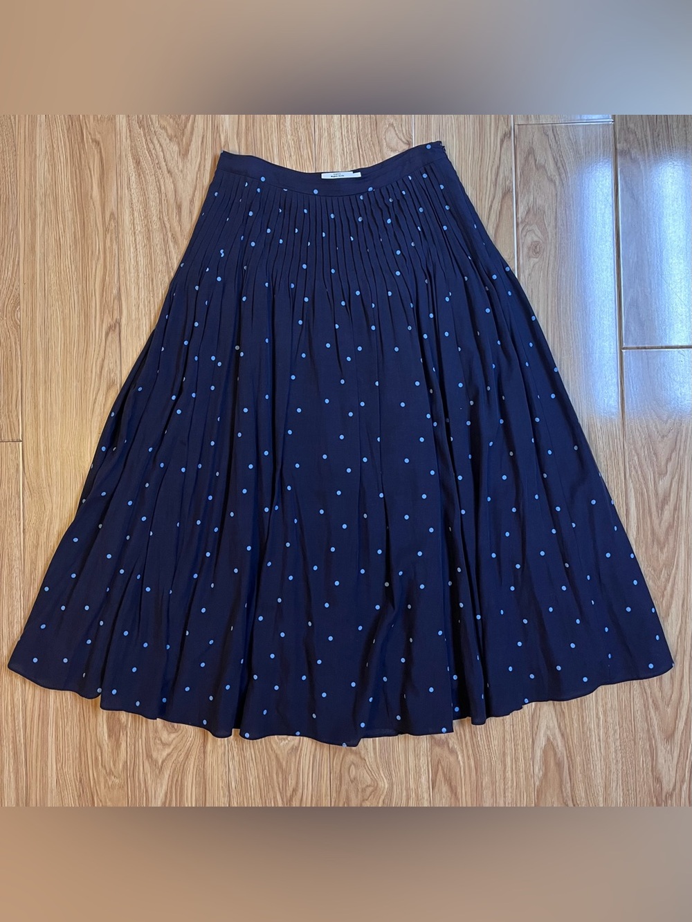 Very Good Condition* Fabrique Nora Polka Dot Skirt in Linen Blend | L